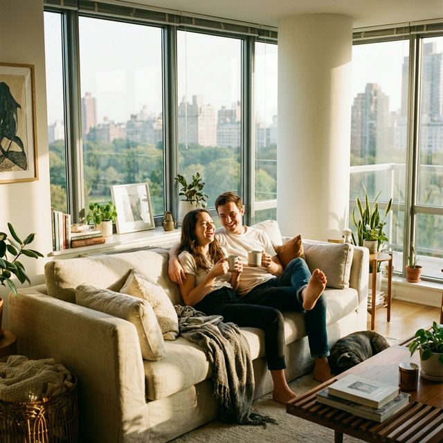 Счастливая пара дома